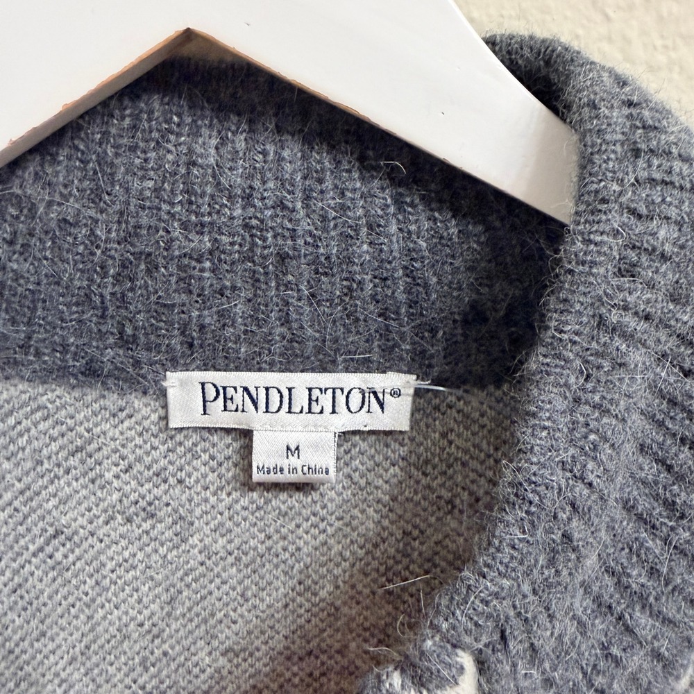 Pendleton Lambs Wool Angora Blend Zip Cardigan Sw… - image 8